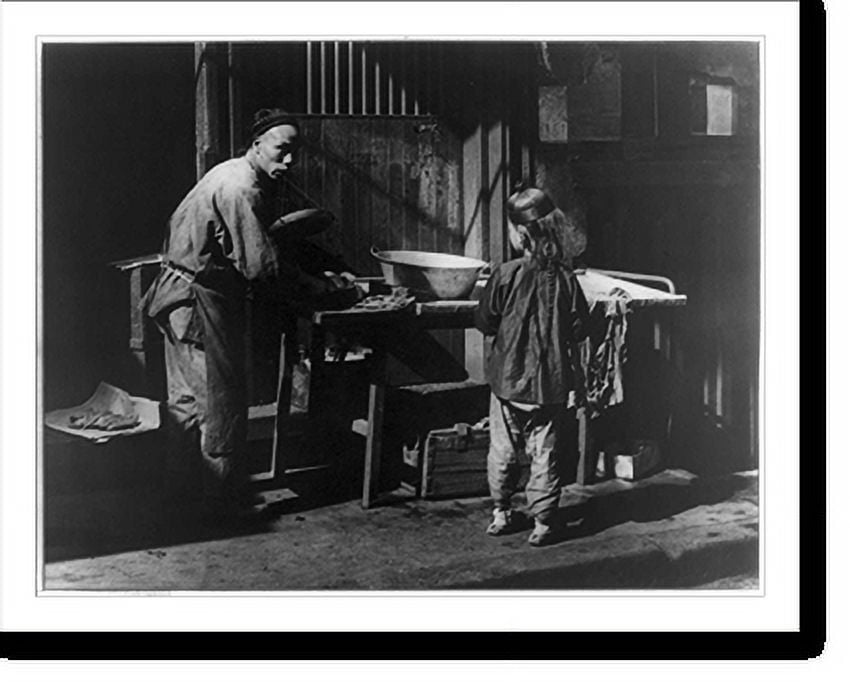 Historic Print, [Chinese in Chinatown, San Francisco] The butcher, 16