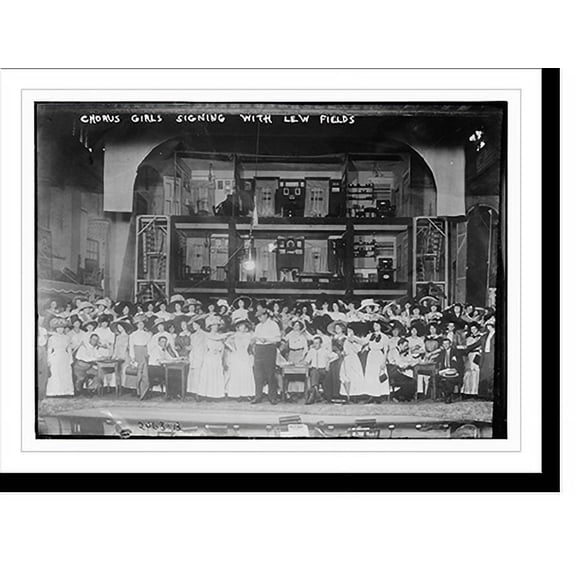 Historic Print, Chorus girls singing with Lew Fields, 18" x 24"
