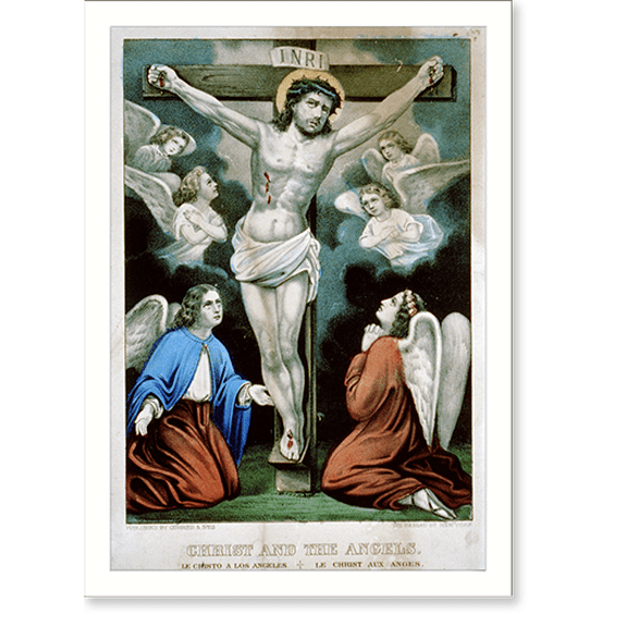 Historic Print, Christ and the Angels Le Cristo a los Angeles = Le Christ aux Anges. - 2, 16" x 20"