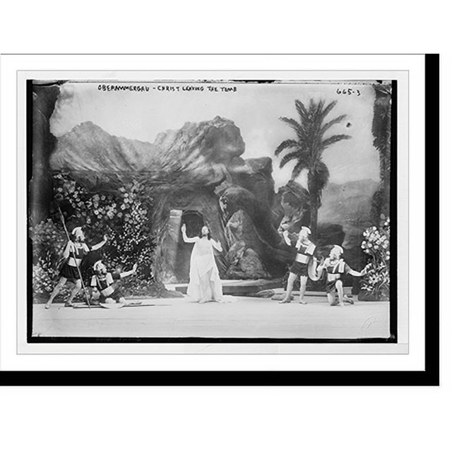 Historic Print, Christ leaving the tomb Passion Play, Oberammergau