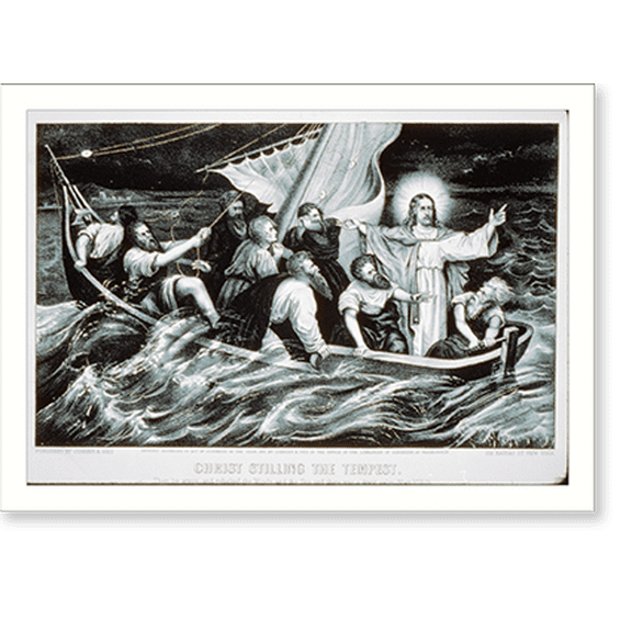 Historic Print, Christ stilling the tempest, 18" x 24"