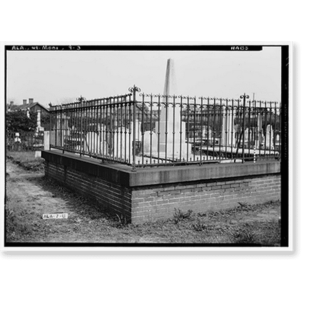 Historic Print, Church Street Cemetery, Church & Bayou Streets, Mobile