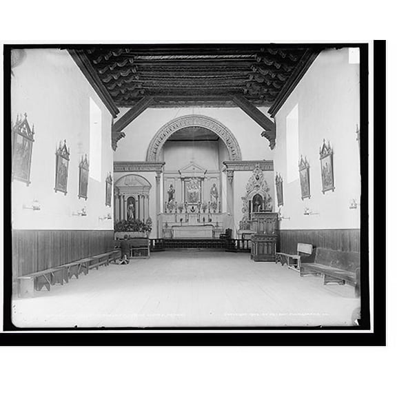 Historic Print, Church of Guadaloupe [i.e. Guadalupe], Ciudad Juarez, Mexico, 18" x 24"