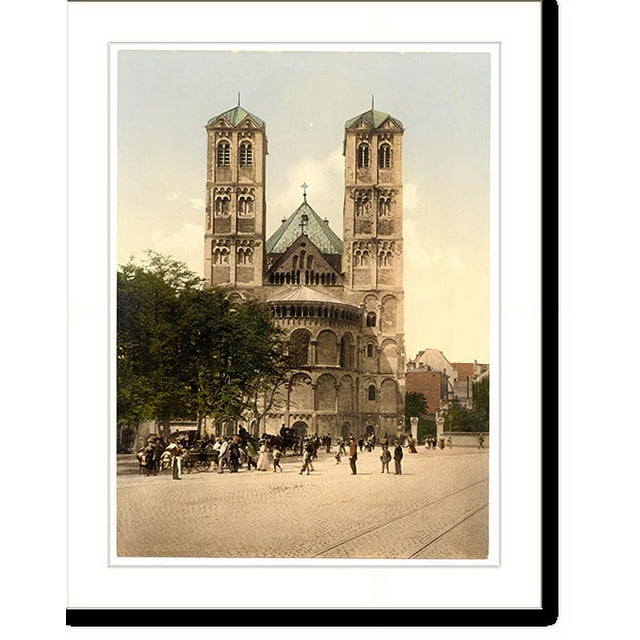 Historic Print, Church of St. Gereon Cologne the Rhine Germany, 16" x