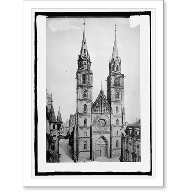 Historic Print, Church of St. Laurence in Nuremberg, Germany, 16" x 20