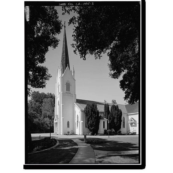 Historic Print, Church of the Nativity, 210 Oak Grove Avenue, Menlo Park, San Mateo County, CA - 3, 16" x 20"