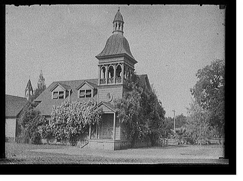 Historic Print, [Church with dormered roof and cupolatopped bell tower