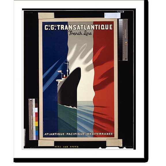 Historic Print, Cie. Gle. Transatlantique. French line.Paul Colin., 18" x 24"