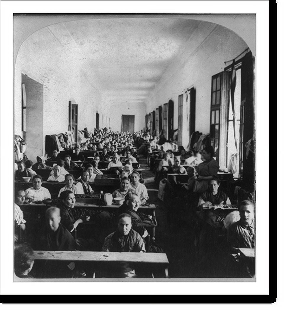 Historic Print, Cigar makers, in a cigar factory, Valencia, Spain, 16" x 20"