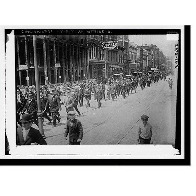 Historic Print, Cincinnati Streetcar Strikers, 16" x 20"