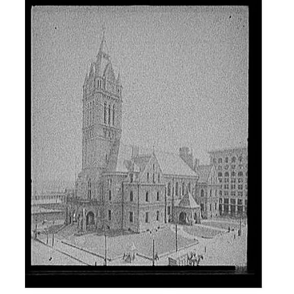 Historic Print, City Hall, Holyoke, Mass., 16" x 20"
