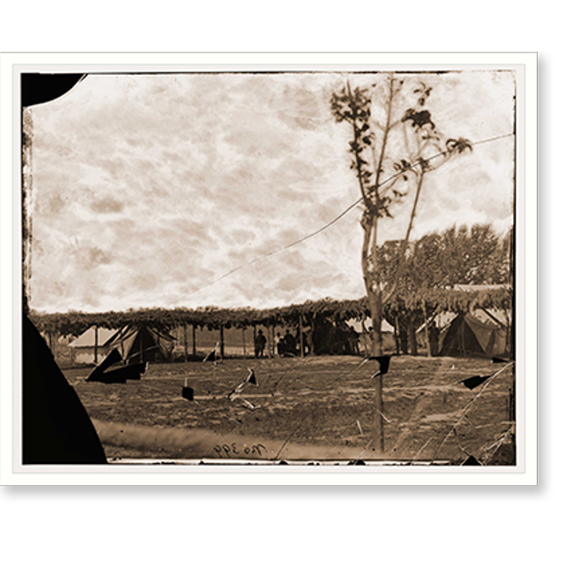 Historic Print, City Point Virginia. General hospital at City Point