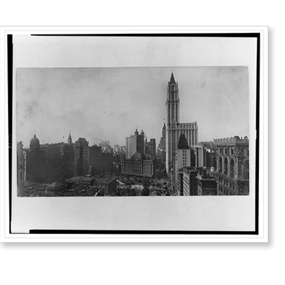 Historic Print, City hall park & B'way south, 16" x 20"