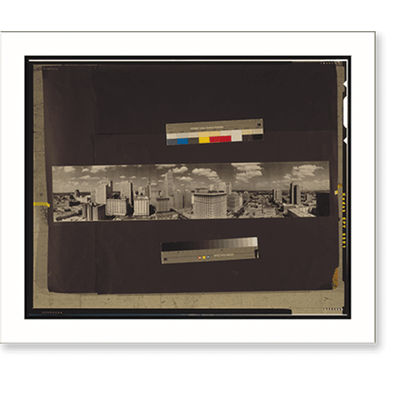 Historic Print, City of Houston skyline, 1949, Houston, Texas - 2, 18" x 24"