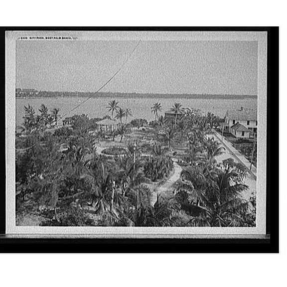 Historic Print, City park, West Palm Beach, Fla., 16" x 20"