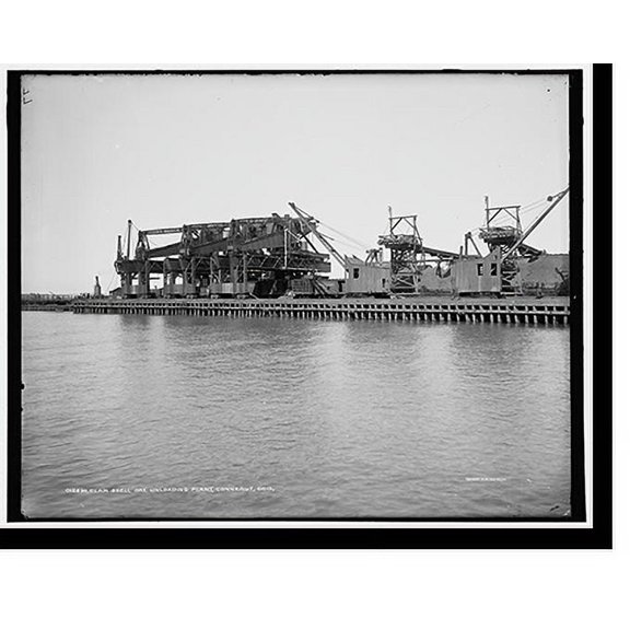 Historic Print, Clam shell ore unloading plant, Conneaut, Ohio, 18" x 24"