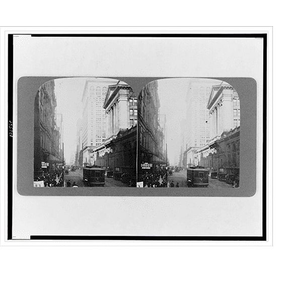 Historic Print, Clark Street north from Jackson Blvd., P.O. on the right, U.S.A., 18" x 24"