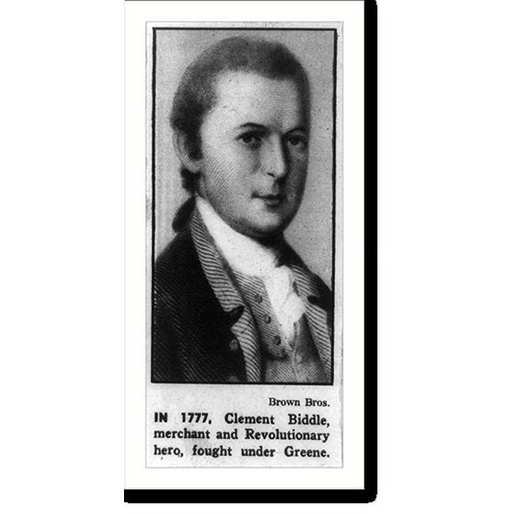 Historic Print, Clement Biddle, 16" x 20"