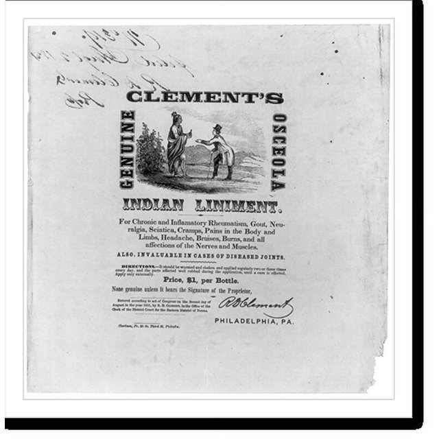 Historic Print, Clement's Genuine Osceola Indian Liniment, 16" x 20