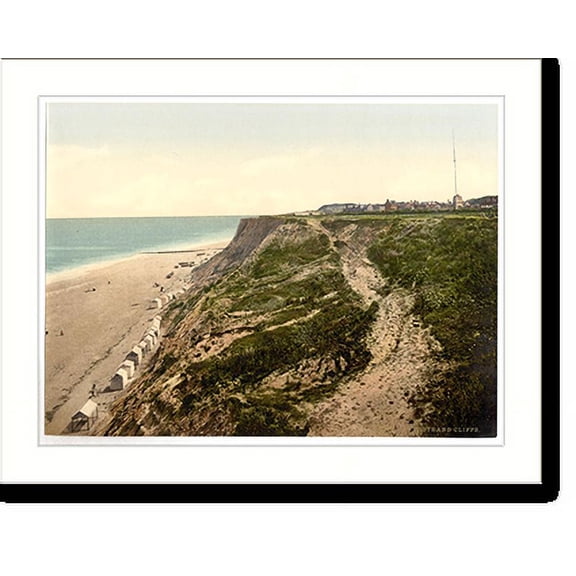 Historic Print, Cliffs Overstrand England, 16" x 20"
