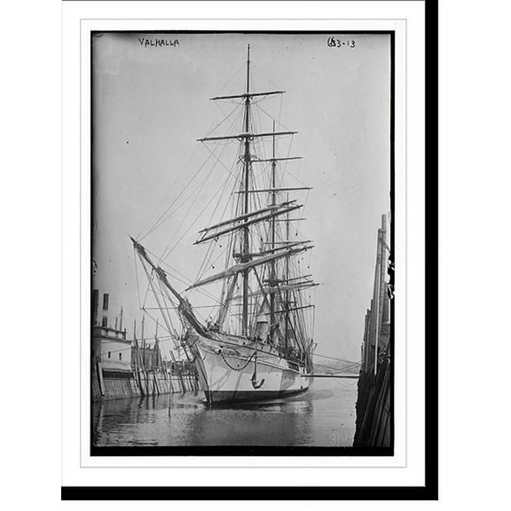 Historic Print, Clipper ship "Valhalla" in port, 16" x 20"