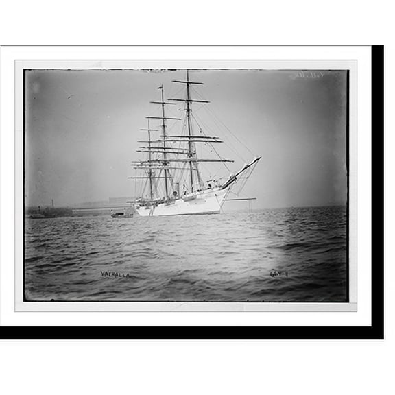 Historic Print, Clipper ship "Valhalla" on water, 16" x 20"