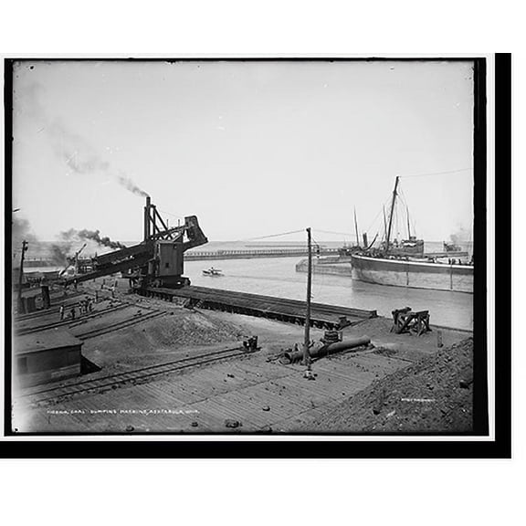 Historic Print, Coal dumping machine, Ashtabula, Ohio, 18" x 24"
