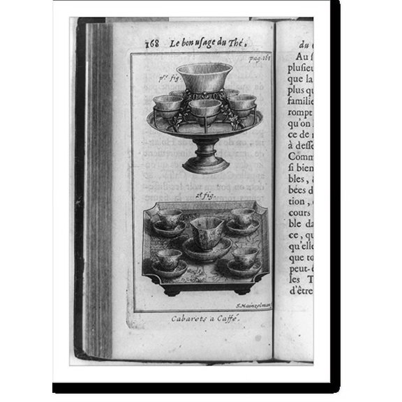 Historic Print, [Coffee cups on two trays], 18" x 24"