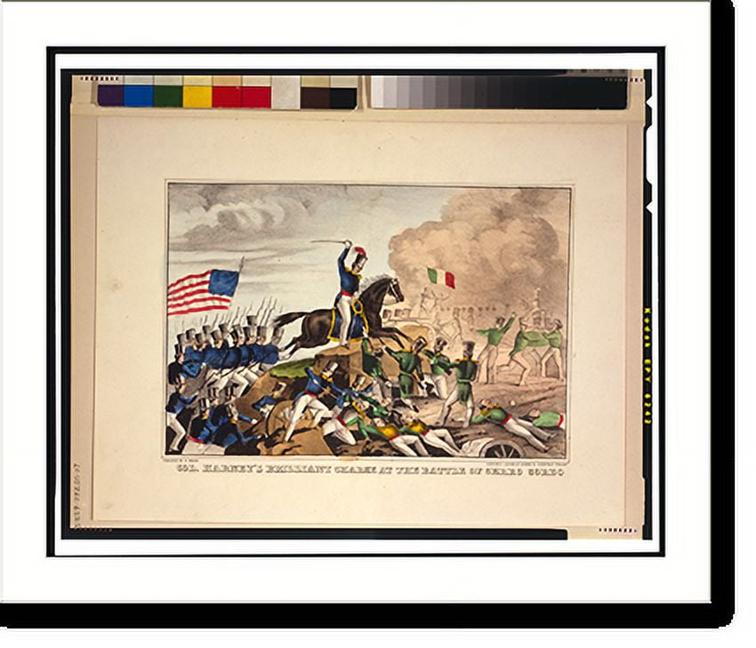 Historic Print, Col. Harney's brilliant charge at the Battle of Cerro