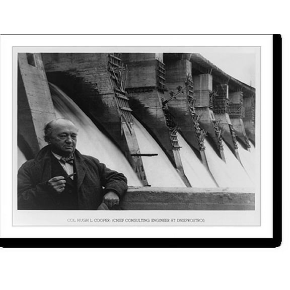 Historic Print, Col. Hugh L. Cooper, chief consulting engineer at Dnieprostroi, 18" x 24"
