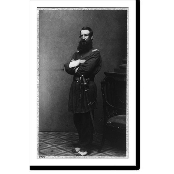 Historic Print, [Col. Thomas Cass, 9th Mass. Infantry, full-length portrait, standing, facing left, in uniform], 16" x 20"