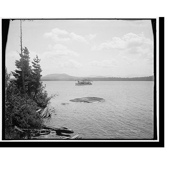 Historic Print, Cold Brook Mountains from Upper Saranac Lake, Adirondack Mountains, 16" x 20"