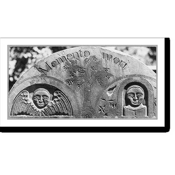 Historic Print, [Colonial Massachusetts tombstone details: Mr. & Mrs. Benj. Muzzy, Lexington, 1767], 16" x 20"