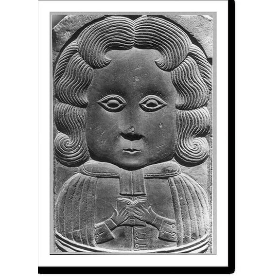 Historic Print, [Colonial Massachusetts tombstone details: Rev. Jonathan Pierpont, Wakefield, 1709], 16" x 20"