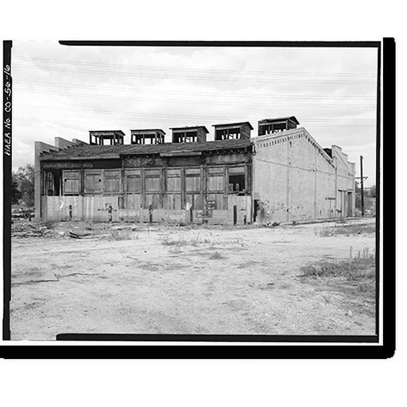 Historic Print, Colorado & Southern Railway Denver Roundhouse Complex, Seventh Street, East of South Platte River, Denver, Denver County, CO - 16, 18" x 24"