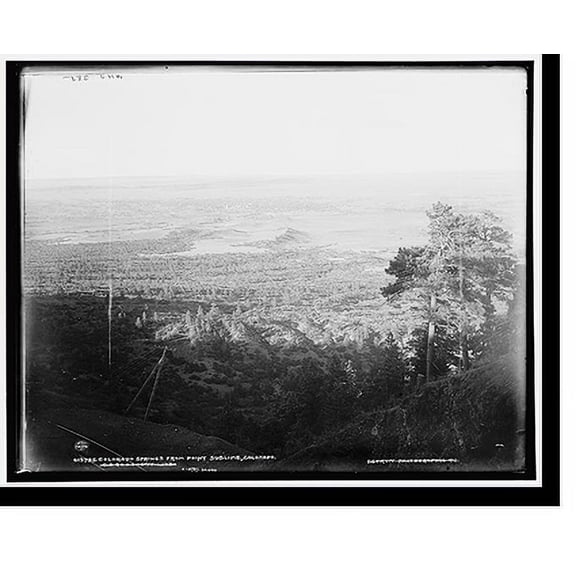 Historic Print, Colorado Springs from Point Sublime, Colorado, C.S. & C.C. [i.e. Colorado Springs & Cripple Creek] Short Line, 18" x 24"