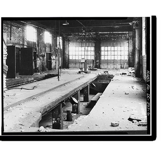 Historic Print, Columbia Railway Company Car Barns, Fifteenth Street