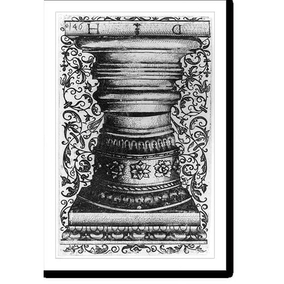 Historic Print, Column base and capital, 16" x 20"