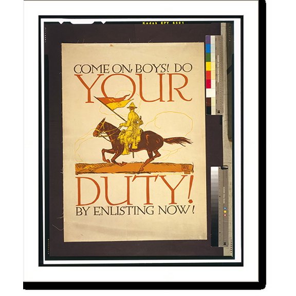 Historic Print, Come on, boys! Do your duty by enlisting now!, 16" x 20"