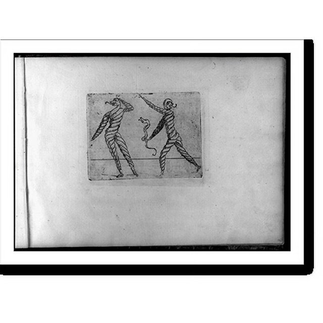 Historic Print, figures in cubist and surrealistic style
