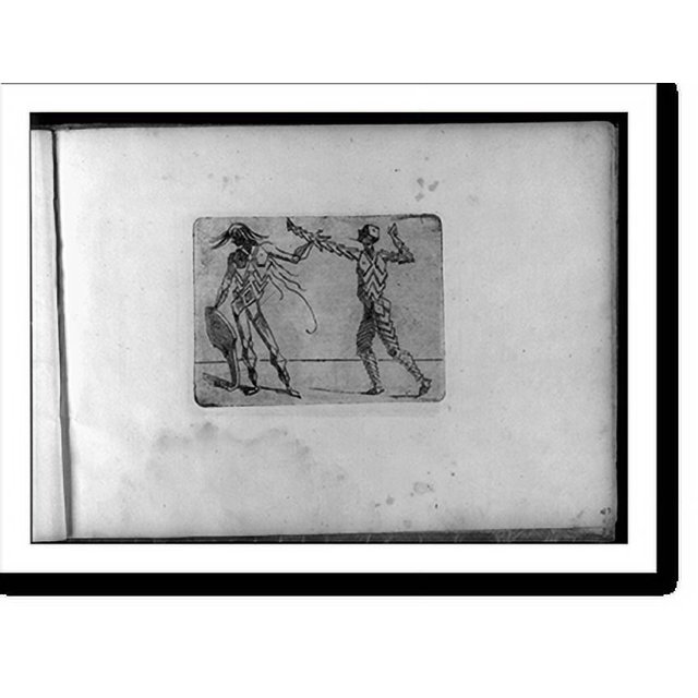 Historic Print, figures in cubist and surrealistic style