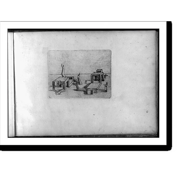 Historic Print, [Composite figures in cubist and surrealistic style composed of materials such as chain links, tubes, sieves and tennis racquets] - 36, 18" x 24"