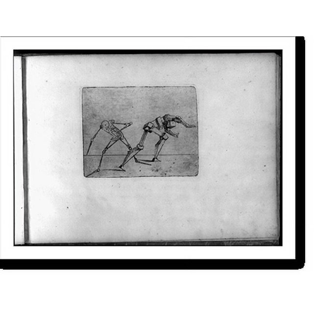 Historic Print, figures in cubist and surrealistic style