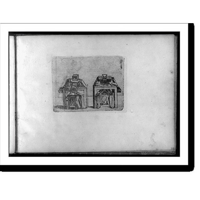 Historic Print, figures in cubist and surrealistic style