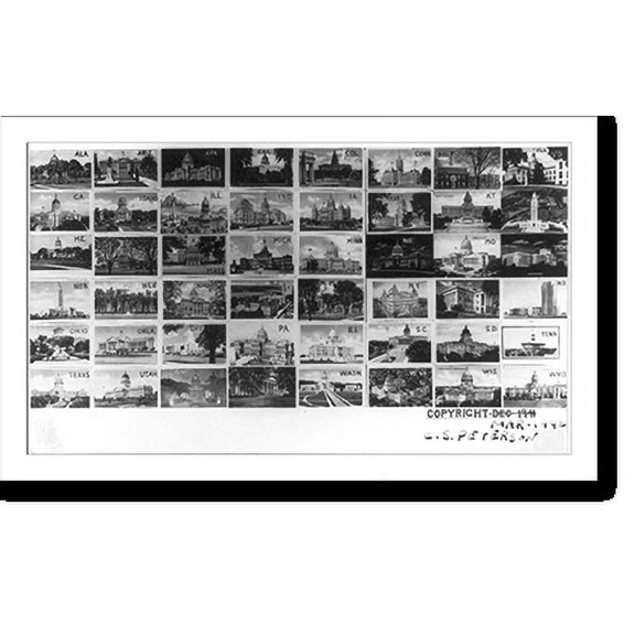 Historic Print, Composite of 48 state Capitol bldgs., 16" x 20"
