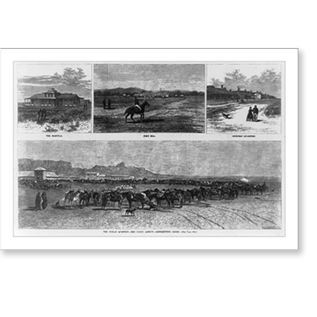 Historic Print, of four scenes related to Indian relations