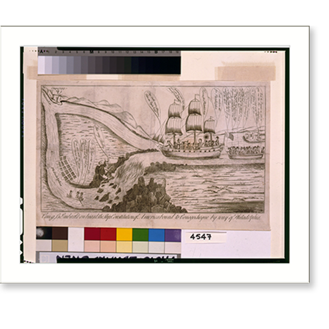 Historic Print, Congss embark'd on board the ship Constitution of