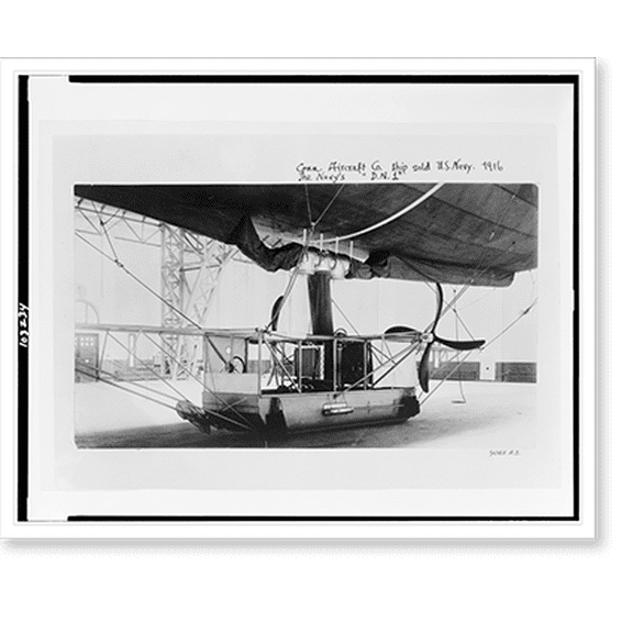 Historic Print, Conn. Aircraft Co. ship sold U.S. Navy. The Navy's D.N.1"", 18" x 24"