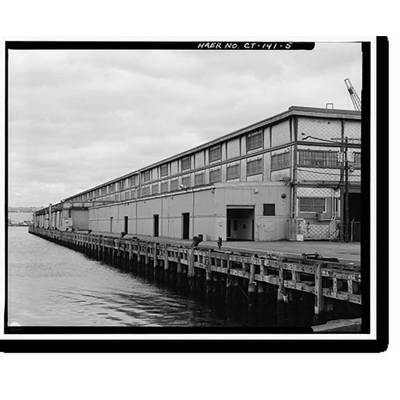 Historic Print, Connecticut State Pier, State Pier Road at Thames River, New London, New London County, CT - 5, 16" x 20"