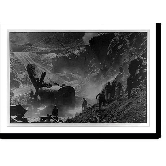 Historic Print, [Construction of Boulder Dam, Boulder City, Nevada. Excavating for foundation], 16" x 20"